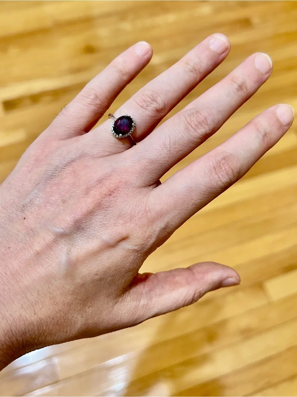 Garnet / Sterling Sliver Ring 4.5